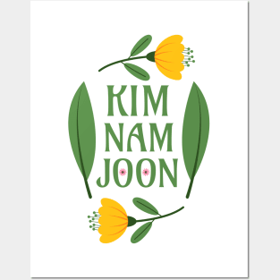 Kim Namjoon - RM The Rapper BTS Army Greenery Boho Flower Posters and Art